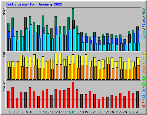 Daily usage for January 2022