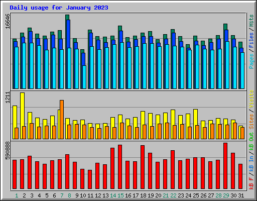 Daily usage for January 2023
