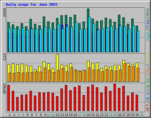 Daily usage for June 2023
