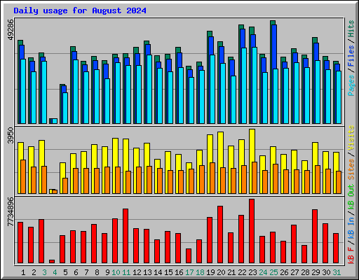 Daily usage for August 2024