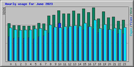 Hourly usage for June 2023