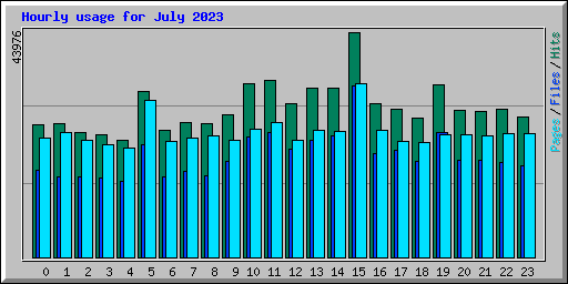 Hourly usage for July 2023