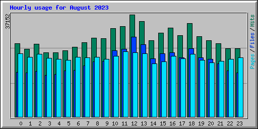 Hourly usage for August 2023