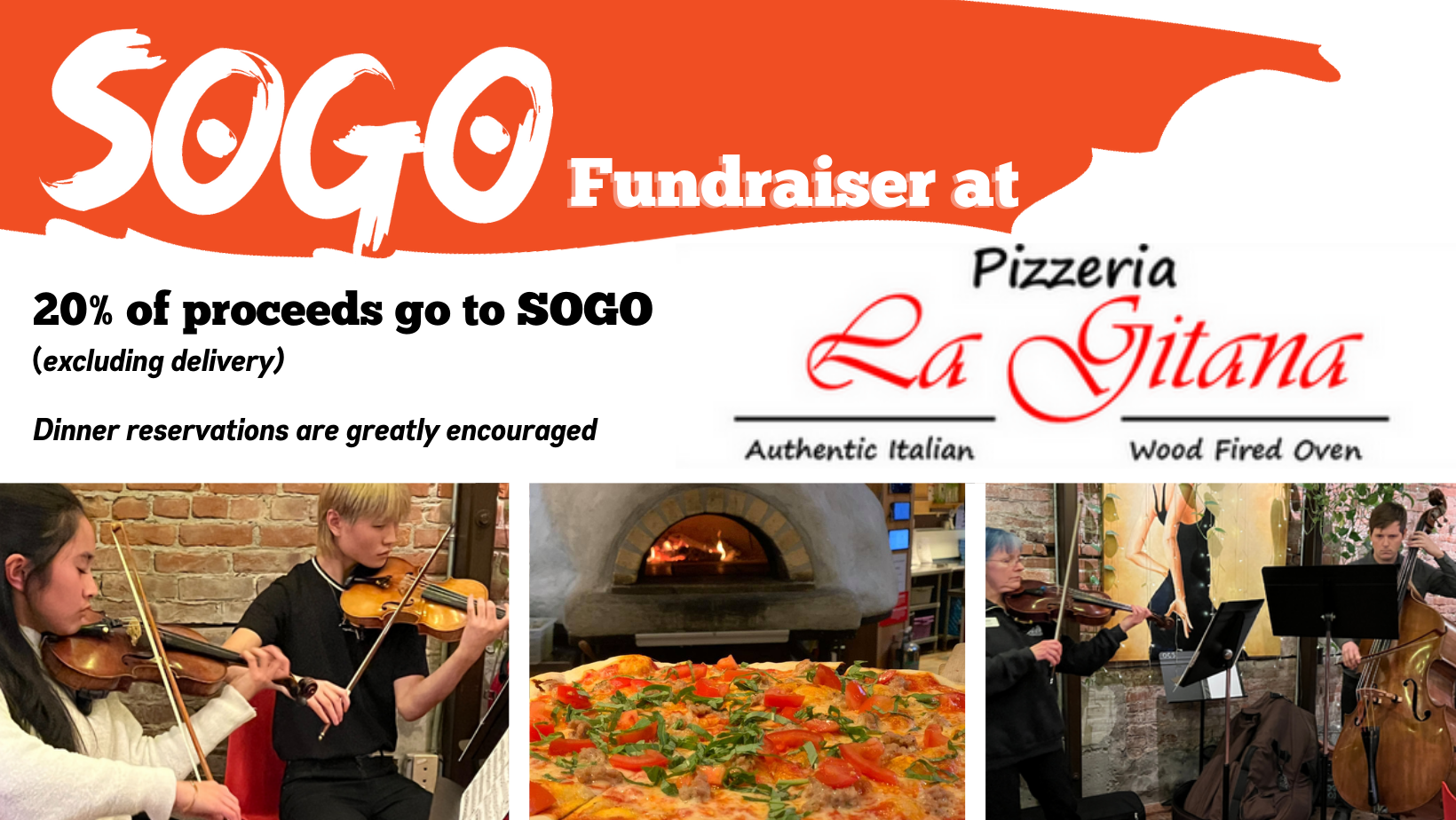 SOGO fundraiser at Pizzeria La Gitana